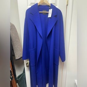 Theory Cobalt blue cashmere blend wool coat size L NWT